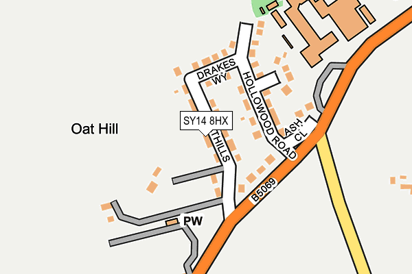 SY14 8HX map - OS OpenMap – Local (Ordnance Survey) SY14 8HX map - OS OpenMap – Local (Ordnance Survey)