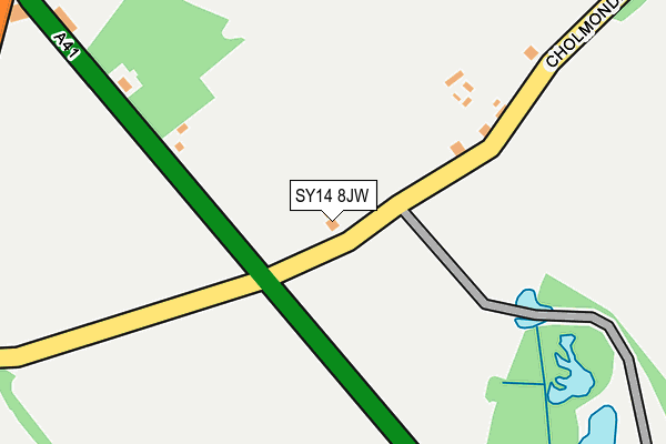SY14 8JW map - OS OpenMap – Local (Ordnance Survey) SY14 8JW map - OS OpenMap – Local (Ordnance Survey)