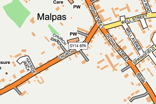 SY14 8PA map - OS OpenMap – Local (Ordnance Survey) SY14 8PA map - OS OpenMap – Local (Ordnance Survey)