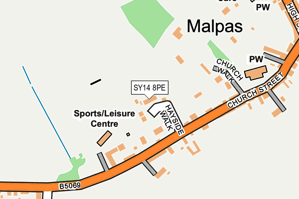 SY14 8PE map - OS OpenMap – Local (Ordnance Survey) SY14 8PE map - OS OpenMap – Local (Ordnance Survey)