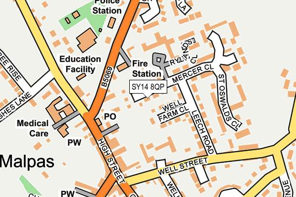 SY14 8QP map - OS OpenMap – Local (Ordnance Survey) SY14 8QP map - OS OpenMap – Local (Ordnance Survey)