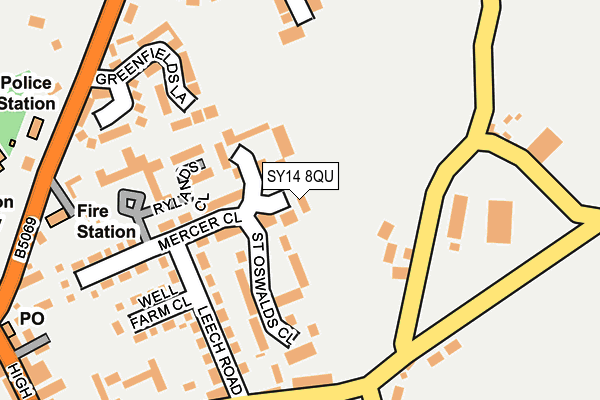 SY14 8QU map - OS OpenMap – Local (Ordnance Survey) SY14 8QU map - OS OpenMap – Local (Ordnance Survey)