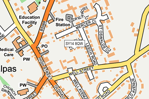 SY14 8QW map - OS OpenMap – Local (Ordnance Survey) SY14 8QW map - OS OpenMap – Local (Ordnance Survey)