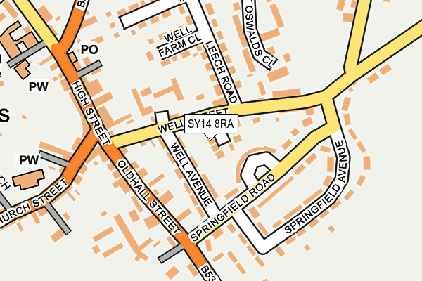 SY14 8RA map - OS OpenMap – Local (Ordnance Survey) SY14 8RA map - OS OpenMap – Local (Ordnance Survey)