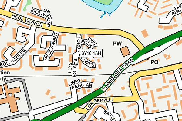 SY16 1AH map - OS OpenMap – Local (Ordnance Survey) SY16 1AH map - OS OpenMap – Local (Ordnance Survey)