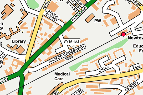 SY16 1AJ map - OS OpenMap – Local (Ordnance Survey) SY16 1AJ map - OS OpenMap – Local (Ordnance Survey)
