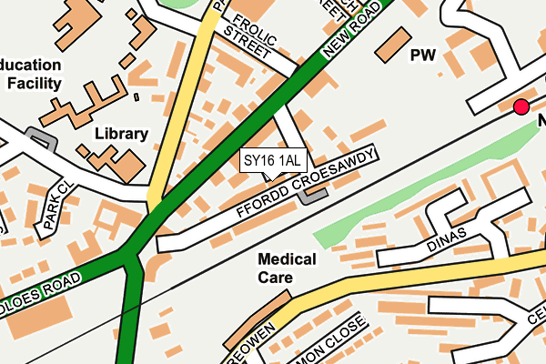 SY16 1AL map - OS OpenMap – Local (Ordnance Survey) SY16 1AL map - OS OpenMap – Local (Ordnance Survey)