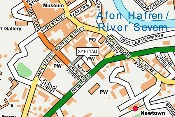 SY16 1AQ map - OS OpenMap – Local (Ordnance Survey)