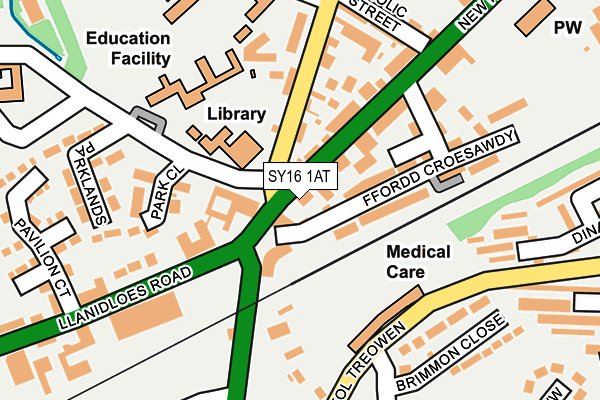 SY16 1AT map - OS OpenMap – Local (Ordnance Survey) SY16 1AT map - OS OpenMap – Local (Ordnance Survey)