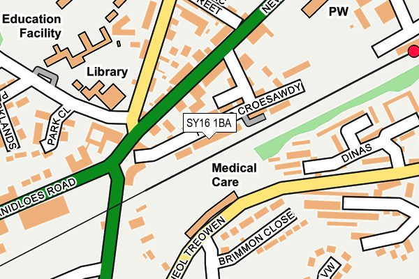 SY16 1BA map - OS OpenMap – Local (Ordnance Survey) SY16 1BA map - OS OpenMap – Local (Ordnance Survey)