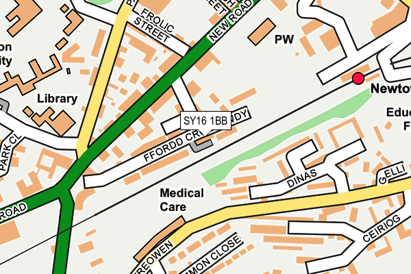 SY16 1BB map - OS OpenMap – Local (Ordnance Survey) SY16 1BB map - OS OpenMap – Local (Ordnance Survey)