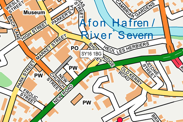SY16 1BG map - OS OpenMap – Local (Ordnance Survey) SY16 1BG map - OS OpenMap – Local (Ordnance Survey)