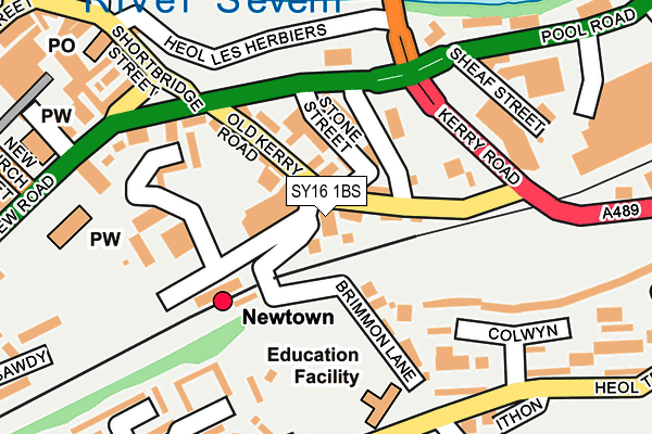 SY16 1BS map - OS OpenMap – Local (Ordnance Survey) SY16 1BS map - OS OpenMap – Local (Ordnance Survey)
