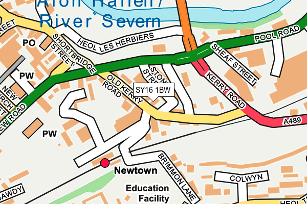SY16 1BW map - OS OpenMap – Local (Ordnance Survey) SY16 1BW map - OS OpenMap – Local (Ordnance Survey)