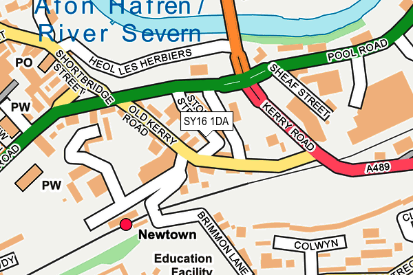 SY16 1DA map - OS OpenMap – Local (Ordnance Survey) SY16 1DA map - OS OpenMap – Local (Ordnance Survey)