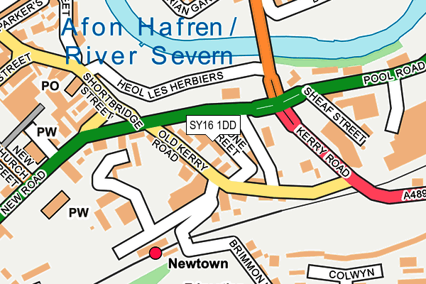 SY16 1DD map - OS OpenMap – Local (Ordnance Survey) SY16 1DD map - OS OpenMap – Local (Ordnance Survey)