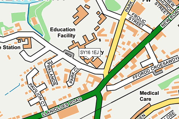SY16 1EJ map - OS OpenMap – Local (Ordnance Survey) SY16 1EJ map - OS OpenMap – Local (Ordnance Survey)