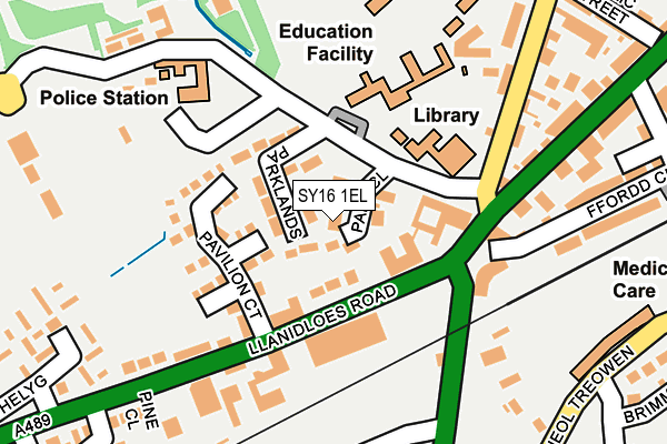SY16 1EL map - OS OpenMap – Local (Ordnance Survey) SY16 1EL map - OS OpenMap – Local (Ordnance Survey)