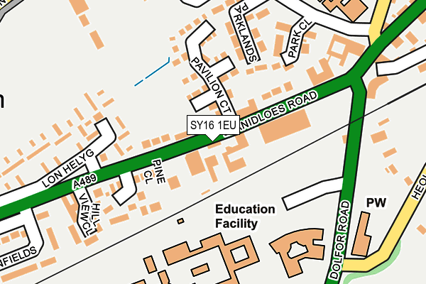 SY16 1EU map - OS OpenMap – Local (Ordnance Survey) SY16 1EU map - OS OpenMap – Local (Ordnance Survey)