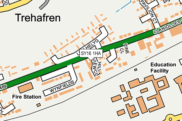 SY16 1HA map - OS OpenMap – Local (Ordnance Survey) SY16 1HA map - OS OpenMap – Local (Ordnance Survey)