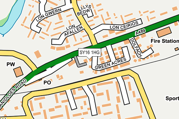 SY16 1HG map - OS OpenMap – Local (Ordnance Survey) SY16 1HG map - OS OpenMap – Local (Ordnance Survey)