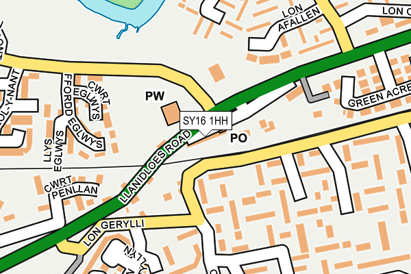 SY16 1HH map - OS OpenMap – Local (Ordnance Survey) SY16 1HH map - OS OpenMap – Local (Ordnance Survey)