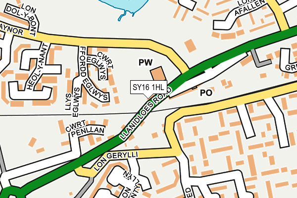 SY16 1HL map - OS OpenMap – Local (Ordnance Survey) SY16 1HL map - OS OpenMap – Local (Ordnance Survey)