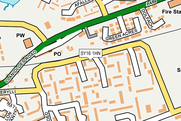 SY16 1HN map - OS OpenMap – Local (Ordnance Survey) SY16 1HN map - OS OpenMap – Local (Ordnance Survey)