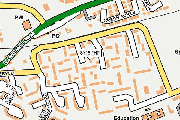 SY16 1HP map - OS OpenMap – Local (Ordnance Survey) SY16 1HP map - OS OpenMap – Local (Ordnance Survey)