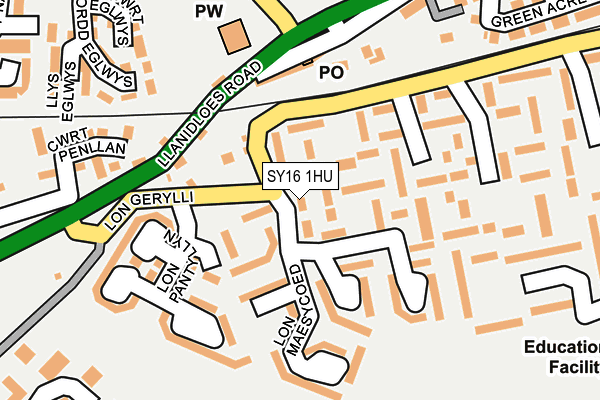SY16 1HU map - OS OpenMap – Local (Ordnance Survey) SY16 1HU map - OS OpenMap – Local (Ordnance Survey)