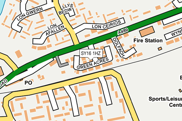 SY16 1HZ map - OS OpenMap – Local (Ordnance Survey)