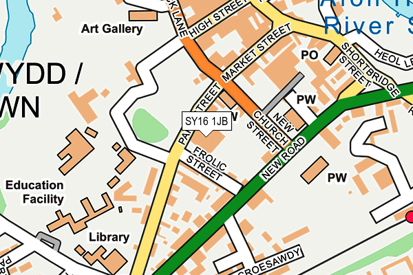 SY16 1JB map - OS OpenMap – Local (Ordnance Survey) SY16 1JB map - OS OpenMap – Local (Ordnance Survey)
