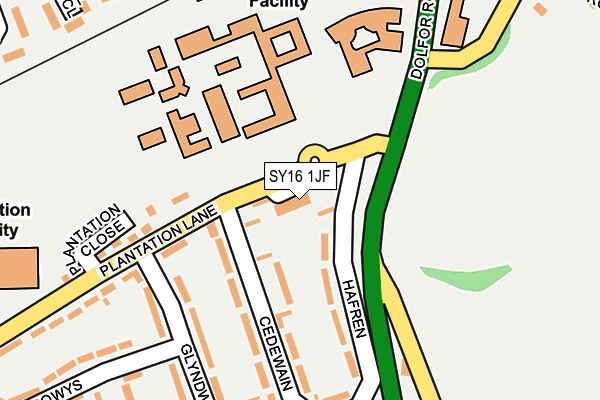 SY16 1JF map - OS OpenMap – Local (Ordnance Survey) SY16 1JF map - OS OpenMap – Local (Ordnance Survey)