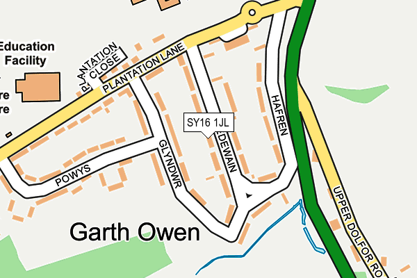 SY16 1JL map - OS OpenMap – Local (Ordnance Survey) SY16 1JL map - OS OpenMap – Local (Ordnance Survey)
