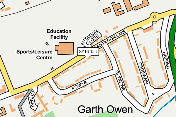 SY16 1JU map - OS OpenMap – Local (Ordnance Survey) SY16 1JU map - OS OpenMap – Local (Ordnance Survey)