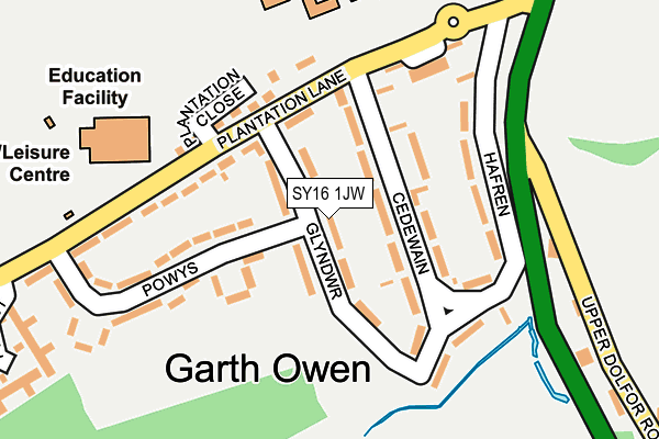 SY16 1JW map - OS OpenMap – Local (Ordnance Survey) SY16 1JW map - OS OpenMap – Local (Ordnance Survey)