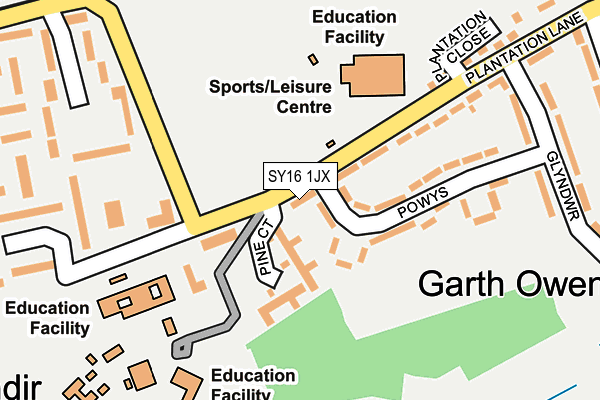SY16 1JX map - OS OpenMap – Local (Ordnance Survey)