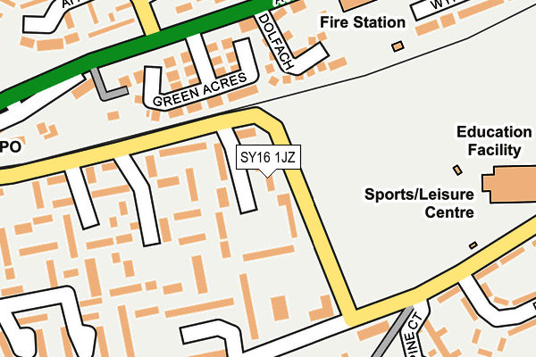 SY16 1JZ map - OS OpenMap – Local (Ordnance Survey) SY16 1JZ map - OS OpenMap – Local (Ordnance Survey)