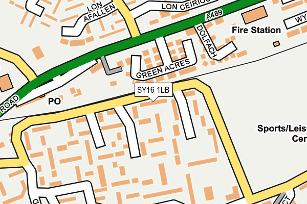 SY16 1LB map - OS OpenMap – Local (Ordnance Survey) SY16 1LB map - OS OpenMap – Local (Ordnance Survey)