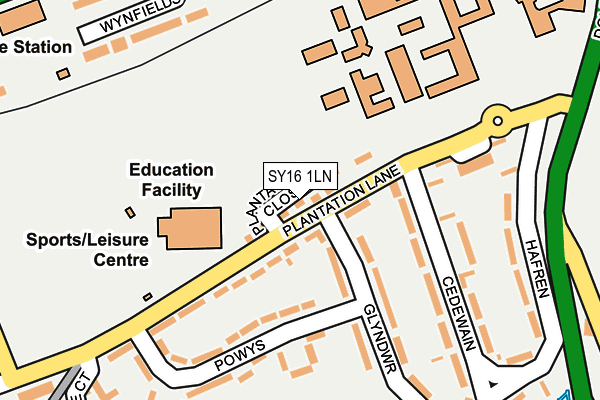 SY16 1LN map - OS OpenMap – Local (Ordnance Survey) SY16 1LN map - OS OpenMap – Local (Ordnance Survey)