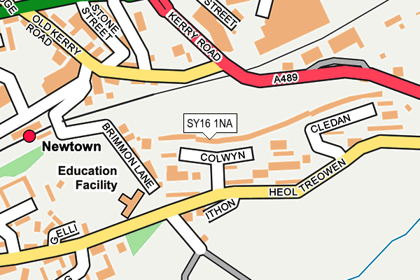 SY16 1NA map - OS OpenMap – Local (Ordnance Survey) SY16 1NA map - OS OpenMap – Local (Ordnance Survey)