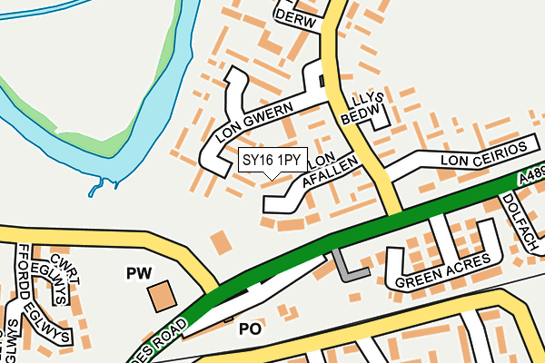 SY16 1PY map - OS OpenMap – Local (Ordnance Survey) SY16 1PY map - OS OpenMap – Local (Ordnance Survey)
