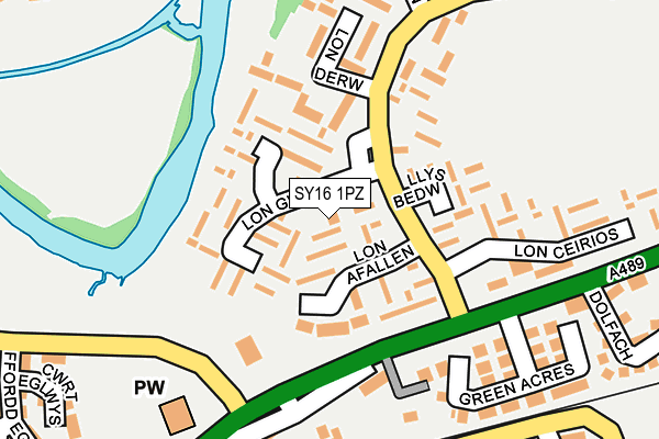 SY16 1PZ map - OS OpenMap – Local (Ordnance Survey) SY16 1PZ map - OS OpenMap – Local (Ordnance Survey)