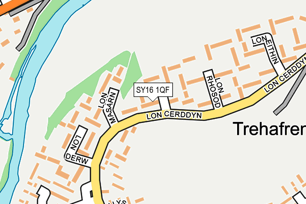 SY16 1QF map - OS OpenMap – Local (Ordnance Survey) SY16 1QF map - OS OpenMap – Local (Ordnance Survey)
