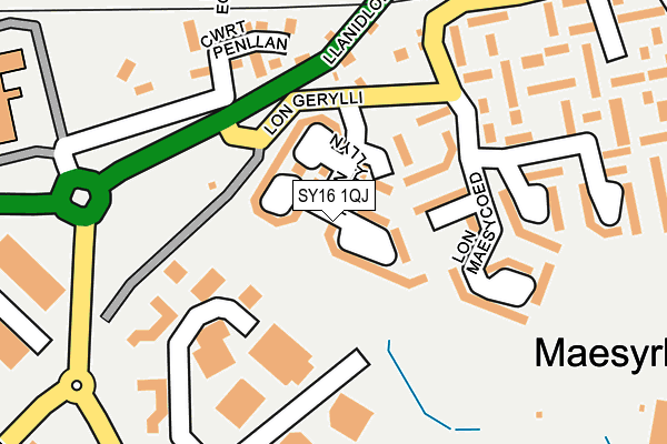 SY16 1QJ map - OS OpenMap – Local (Ordnance Survey) SY16 1QJ map - OS OpenMap – Local (Ordnance Survey)