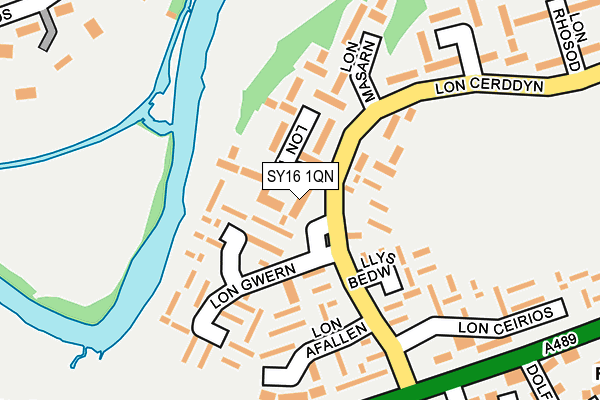 SY16 1QN map - OS OpenMap – Local (Ordnance Survey) SY16 1QN map - OS OpenMap – Local (Ordnance Survey)