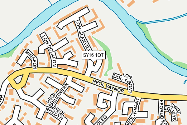 SY16 1QT map - OS OpenMap – Local (Ordnance Survey) SY16 1QT map - OS OpenMap – Local (Ordnance Survey)