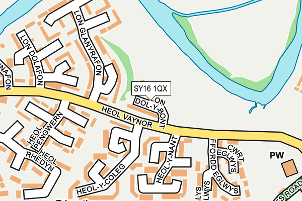 SY16 1QX map - OS OpenMap – Local (Ordnance Survey) SY16 1QX map - OS OpenMap – Local (Ordnance Survey)