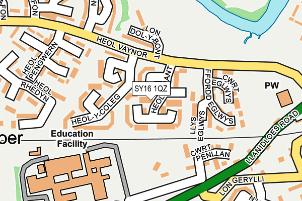SY16 1QZ map - OS OpenMap – Local (Ordnance Survey) SY16 1QZ map - OS OpenMap – Local (Ordnance Survey)