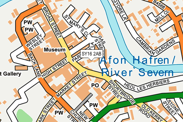 SY16 2AB map - OS OpenMap – Local (Ordnance Survey) SY16 2AB map - OS OpenMap – Local (Ordnance Survey)